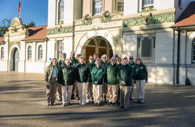 Volunteers and students outside Taronga Zoo Sydney
