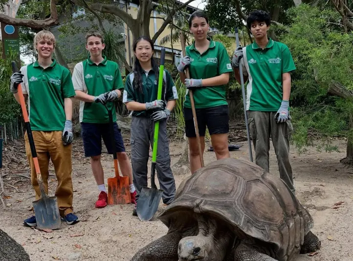 YATZ Students with Giant Tortoise