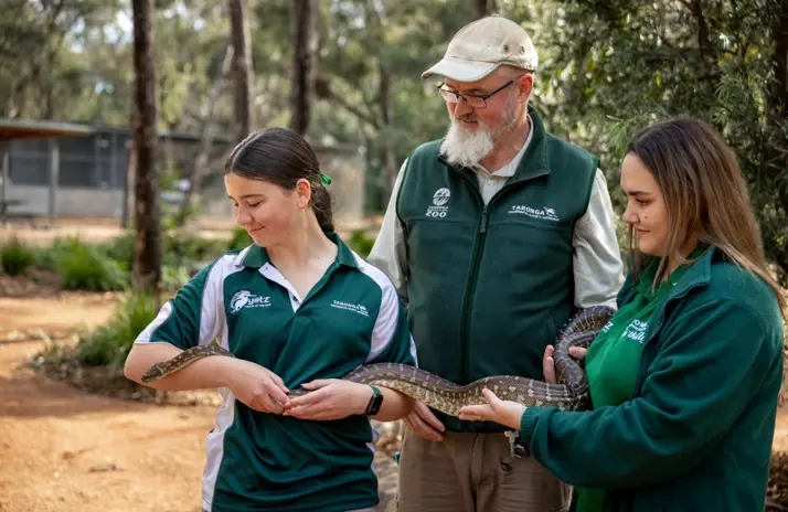 YATZ Students in Dubbo holding a snake