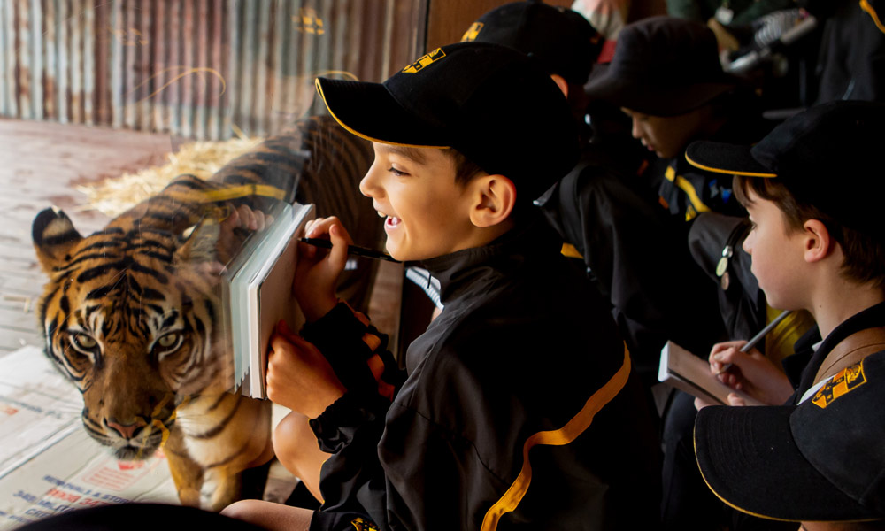Students visiting the Tiger Trek
