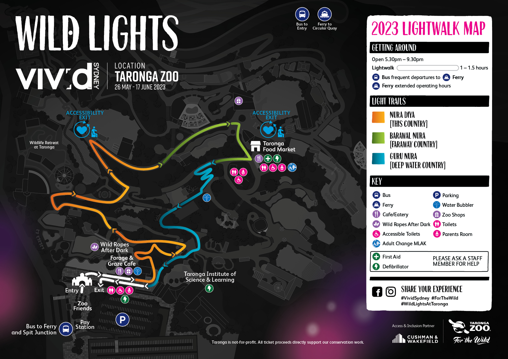 Wild Lights Vivid23 Light Trail Map 