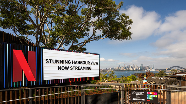 View of the Netflix Billboard from Taronga Zoo