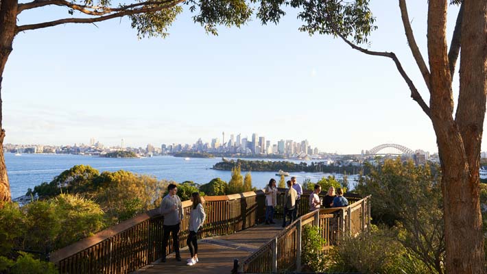 Take in the spectacular view of Sydney Harbour from the campsite's viewing deck