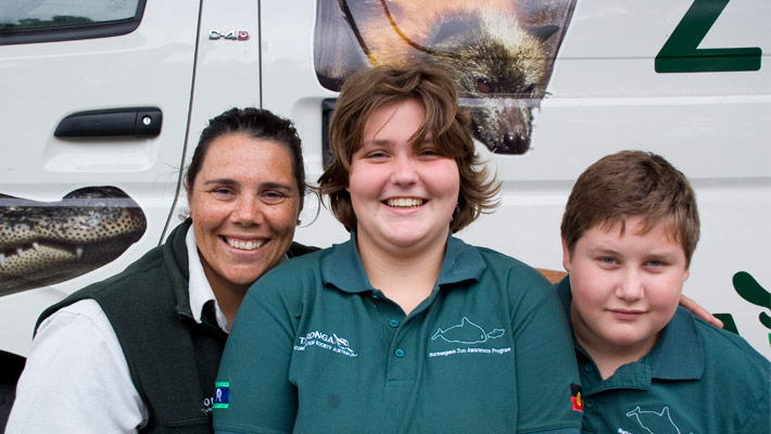 Education Officer Nardi Simpson with Burbangana students. Photo: Lorinda Taylor