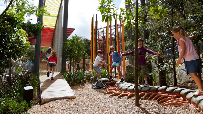 Children exploring the immersive playground