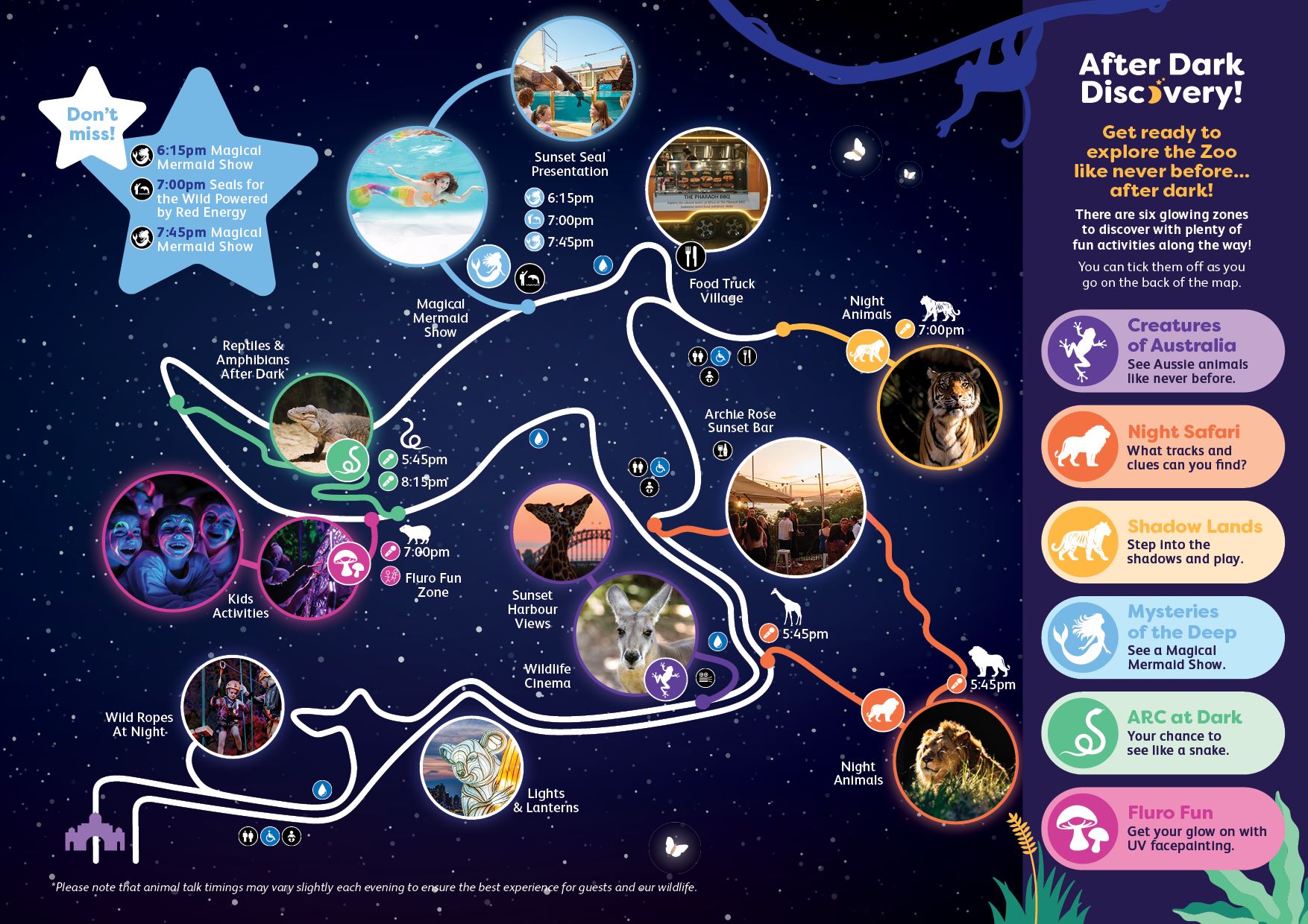 Taronga After Dark Map