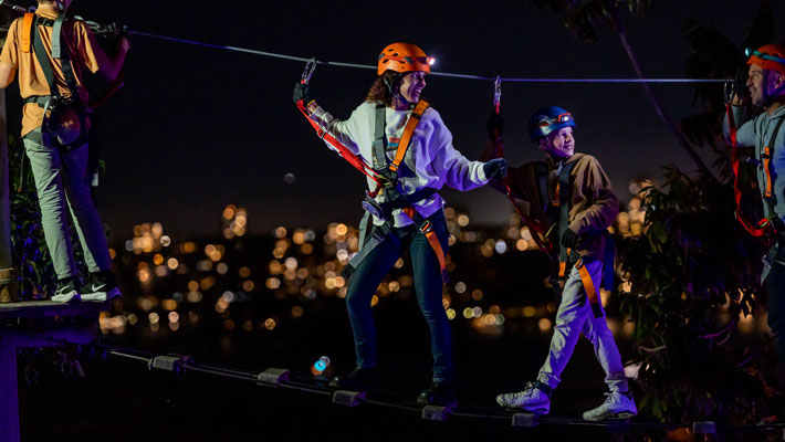 Wild Ropes After Dark Experience, exclusive to Wild Lights at Taronga Zoo Sydney! Photo: Destination NSW