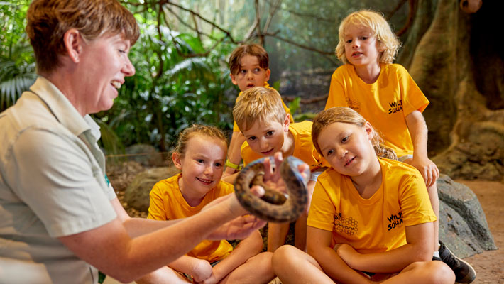 Kids learning about snakes