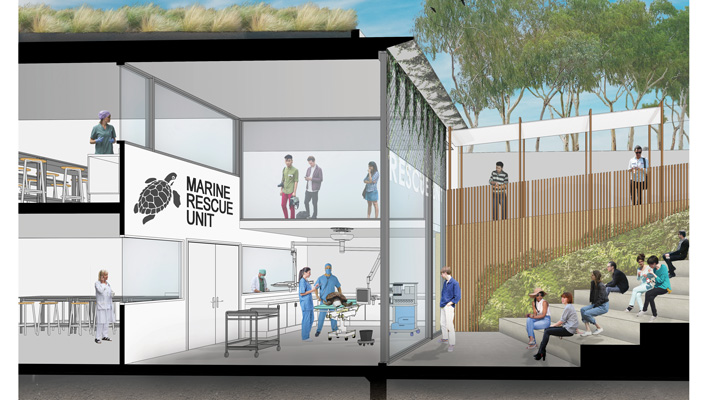 An artist's impression of Taronga Wildlife Hospital, Sydney (final design subject to change).