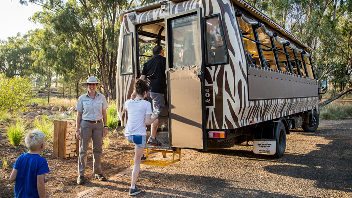 Heading out on tour. Your Zoofari experience is inclusive of exclusive guided tours.