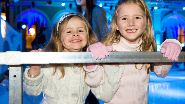 Children ice-skating.