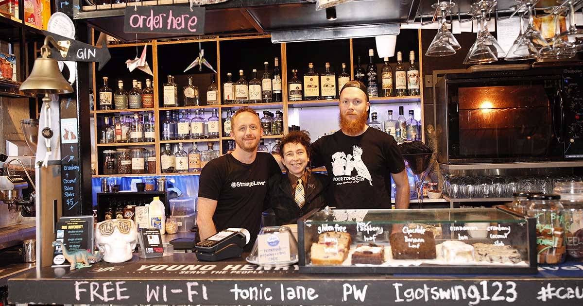 The staff at Tonic Lane Cafe & Ginoteria